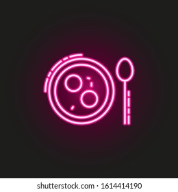 Matzo ball soup neon style icon. Simple thin line, outline vector of judaism icons for ui and ux, website or mobile application