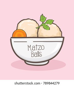 matzo balls in bowl vector design