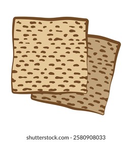 Matzo in clip art style. Isolated vector illustration for Passover design