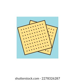 Matzo flat icon. Passover vector icon collection. Exodus from Egypt story, emblem, logo, vector design element for Jewish holiday Passover