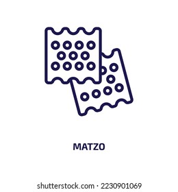 matzo icon from religion collection. Thin linear matzo, traditional, jewish outline icon isolated on white background. Line vector matzo sign, symbol for web and mobile