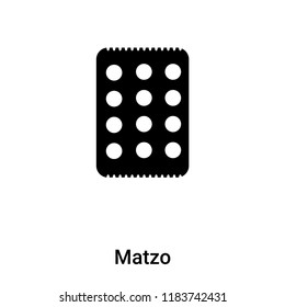 Matzo icon vector isolated on white background, logo concept of Matzo sign on transparent background, filled black symbol