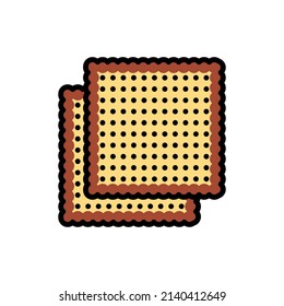 Matzo line color icon. Isolated vector element. Outline pictogram for web page, mobile app, promo