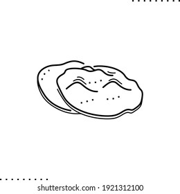 Matzo, pan sin levadura, icono vectorial del arreglo del transmisor de la Pascua en el contorno