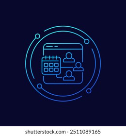 MAU or DAU metric icon, linear design
