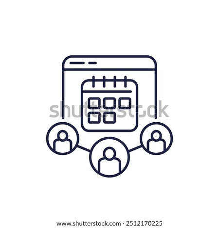 MAU icon, Monthly Active Users, line vector