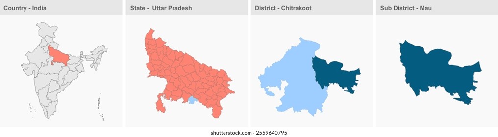 Mau map, Chitrakooti District, Uttar Pradesh State, Republic of India, Government of  Uttar Pradesh, Indian territory, Eastern India, politics, village, tourism