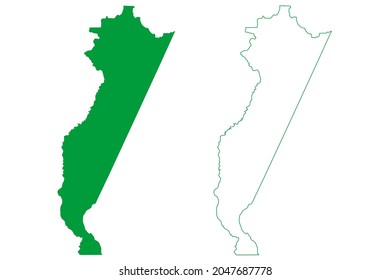 Maues municipality (Amazonas state, Municipalities of Brazil, Federative Republic of Brazil) map vector illustration, scribble sketch Maues map