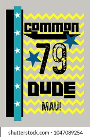 maui common dude,t-shirt print poster vector illustration