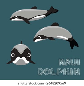 Ilustração de vetor de desenhos animados Maui Dolphin