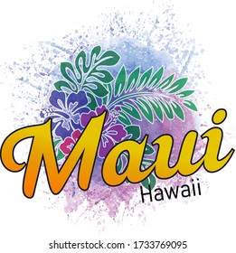 Poster de la planche de surf Maui Hawaii avec bouclier d'été à l'intérieur