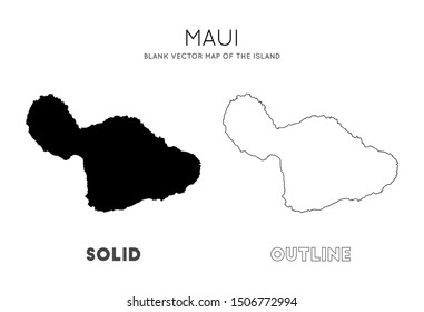 Maui map. Blank vector map of the Island. Borders of Maui for your infographic. Vector illustration.