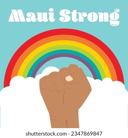 Maui Strong vector illustration graphic message