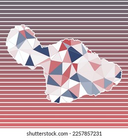 Ilustración vectorial Maui. Diseño mágico sobre fondo de rayas de gradiente. Tecnología, internet, red, concepto de telecomunicaciones. Ilustración vectorial limpia.