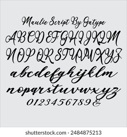 ¡Maulie Script! Para aquellos de ustedes que necesitan un toque de elegancia que combina el estilo clásico con el estilo de caligrafía moderna para su diseño, esta fuente está hecha para usted.

