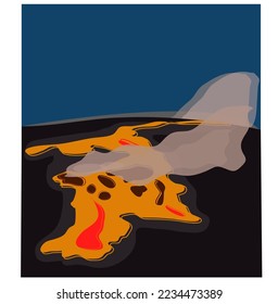 Mauna Loa Volcano III.
....
.....
.........
Painting of Mauna Loa Volcano, Hawaii that is exploding right now 
.
There was lava gushing out. There was smoke from the explosion spewing ashes.