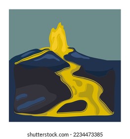 Mauna Loa Volcano VI.
.
.
Painting of Mauna Loa Volcano, Hawaii that is exploding right now 
