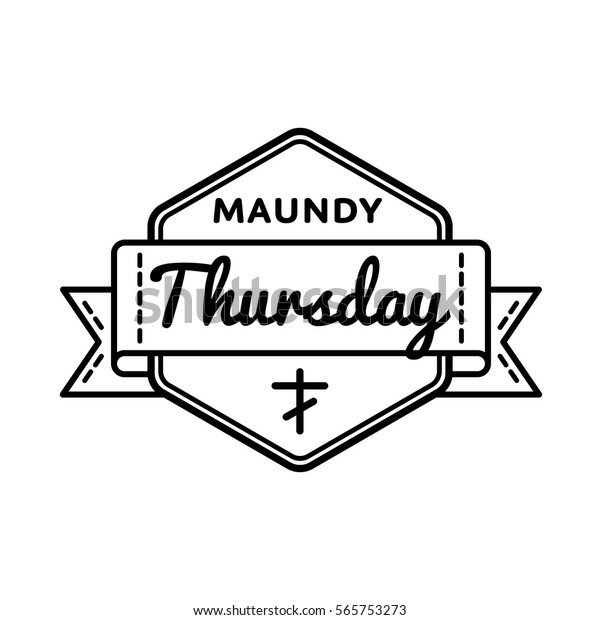 Maundy Thursday Emblem Isolated Vector Illustration Stock Vector