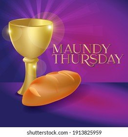 Maundy Thursday Holy Week Vector Illustration