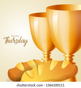 Maundy Thursday vector illustration