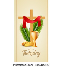 Maundy Thursday vector illustration
