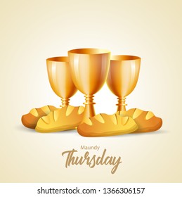 Maundy Thursday vector illustration