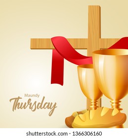 Maundy Thursday vector illustration