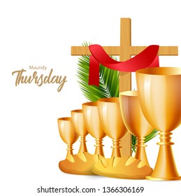 Maundy Thursday vector illustration