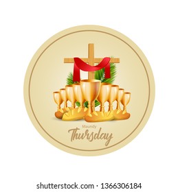 Maundy Thursday vector illustration