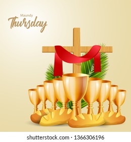 Maundy Thursday vector illustration