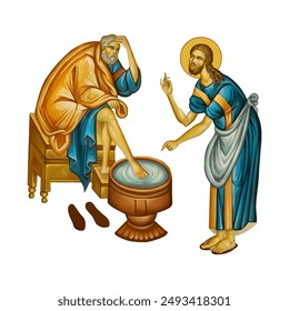 Maundy. Vector illustration in Byzantine style 