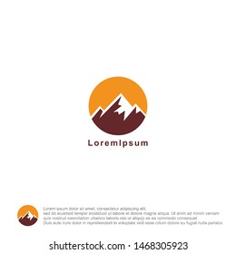 mauntain logo template with sunset colour