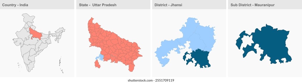 Mauranipur map, Jhansi District, Uttar Pradesh State, Republic of India, Government of  Uttar Pradesh, Indian territory, Eastern India, politics, village, tourism