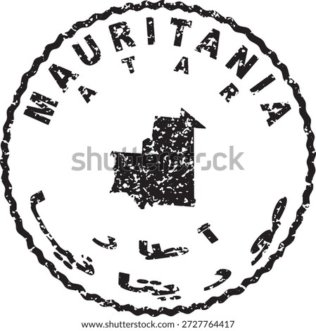 Mauritania Atar Round Seal Map Design