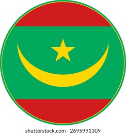 Mauritania Circle Flag, Mauritania Flag Icon