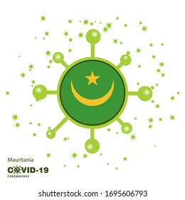 Mauritania Coronavius Flag Awareness Background. Stay home, Stay Healthy. Take care of your own health. Pray for Country