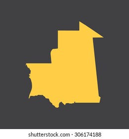 Mauritania country border,map. Vector EPS8