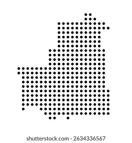 Mauritania country dotted map. Black spot pixel illustration isolated on white background. Vector circle mosaic.