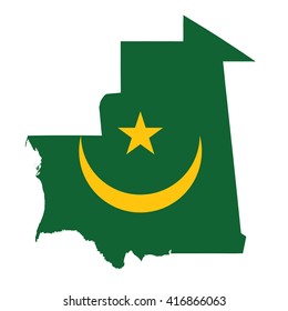 mauritania country flag map shape national symbol