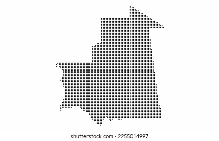 Mauritania dotted map with grunge texture in dot style. Abstract vector illustration of a country map with halftone effect for infographic. 