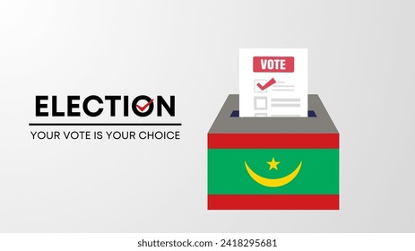 Mauritania election 2024 concept, democracy, flag. Vector icon illustration
