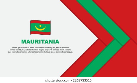 Mauritania Flag Abstract Background Design Template. Mauritania Independence Day Banner Cartoon Vector Illustration. Mauritania Cartoon
