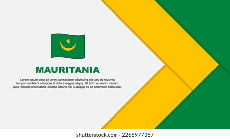 Plantilla de diseño de fondo de resumen de bandera de Mauritania. Ilustración del vector de caricaturas del Día de la Independencia de Mauritania. Caricatura
