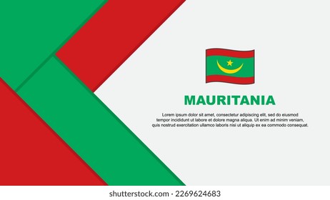Mauritania Flag Abstract Background Design Template. Mauritania Independence Day Banner Cartoon Vector Illustration. Mauritania Illustration