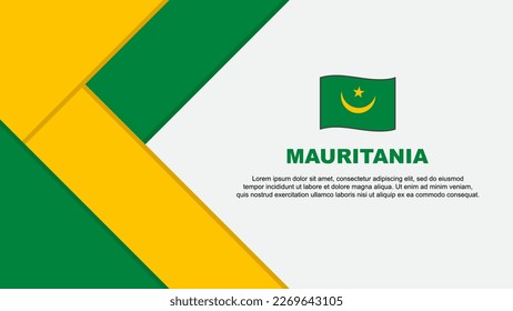Mauritania Flag Abstract Background Design Template. Mauritania Independence Day Banner Cartoon Vector Illustration. Illustration
