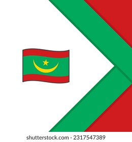 Plantilla de diseño de fondo de resumen de bandera de Mauritania. Cartel del Día de la Independencia de Mauritania en medios sociales. Caricatura de Mauritania