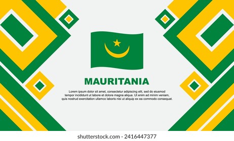 Mauritania Flag Abstract Background Design Template. Mauritania Independence Day Banner Wallpaper Vector Illustration. Cartoon