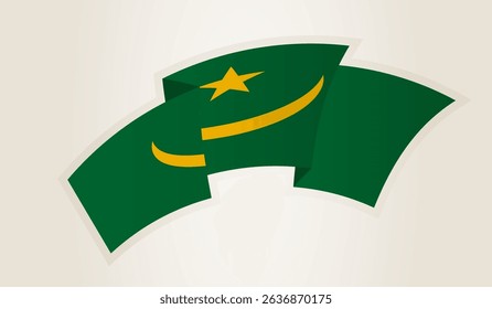 Mauritania Flag in Abstract Ribbon Shape, National Symbol of the Mauritania. This vector is ideal for use in national events, Independence Day, international sports competitions.