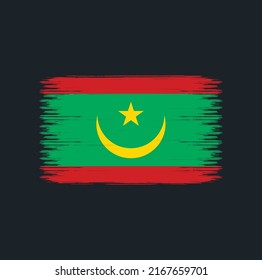 Mauritania Flag Brush Strokes. National Flag