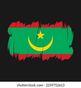 Mauritania Flag Brush Strokes Vector